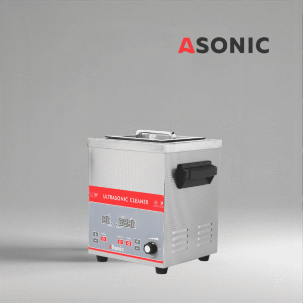 AONIC-IND-30-40kHz-5 ASONIC IND-30 kompaktes Ultraschallbad mit Edelstahlwanne, gebaut für Werkstätten und Zahnkliniken.