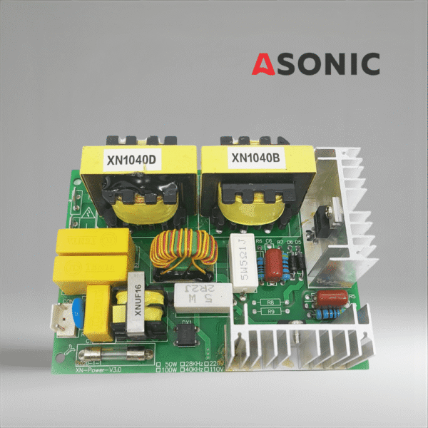 ASONIC PROmodel PCB 120W 40kHz, Hochleistungsplatine für Ultraschallreiniger, die eine stabile Leistung und Zuverlässigkeit bietet.