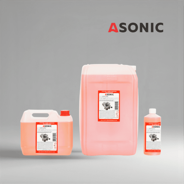 ASONIC AS-CARB Reinigungsmittel in 1L, 5L und 25L Kanistern für die Reinigung von Vergasern und Motorenteilen