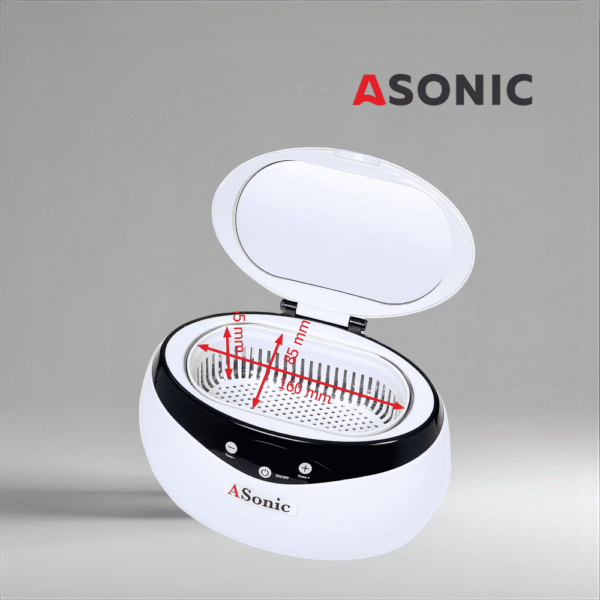 ASONIC HOME-650-7 ASONIC HOME-650 Ultraschallreiniger, kompaktes Bad für Schmuck, Brillen und die tägliche Haushaltsreinigung.