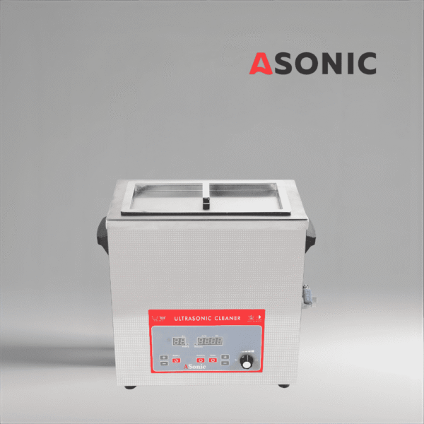 ASONIC-IND-80-40kHz-2 ASONIC IND-80 Edelstahl-Ultraschallreinigungsgerät, gebaut für die Präzisionsreinigung empfindlicher Gegenstände.