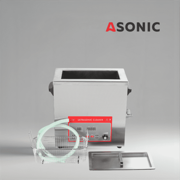 ASONIC-IND-80-40kHz-4 ASONIC IND-80 kompaktes Ultraschallreinigungsgerät, das in Labors und Kliniken zuverlässige Reinigungsergebnisse liefert.