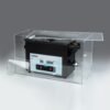Geöffnete Silent Box mit einem 3L ASONIC Ultraschallreiniger, zur Veranschaulichung der Geräuschreduzierung.