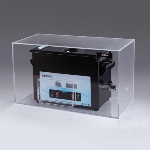 ASONIC 5L Ultraschallreiniger in einer Silent Box, die die Geräusche während des Betriebs minimiert.