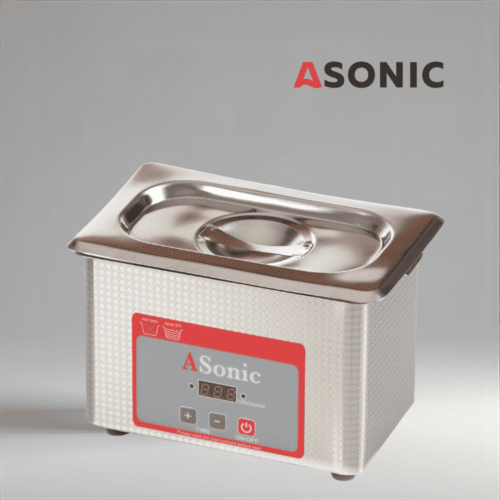 ASONIC PRO-08 Ultraschallbad, kompaktes Gerät für Hobbyisten und Haushalte, die eine zuverlässige Reinigung benötigen.