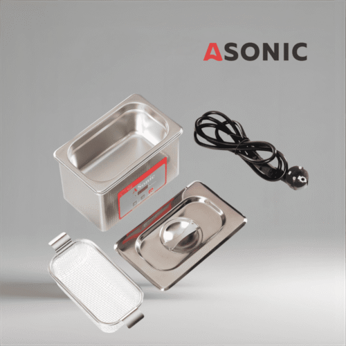 ASONIC PRO-08 Ultraschallreiniger, 40kHz Frequenz, kompaktes Gerät für Schmuck, Münzen und kleine Accessoires.