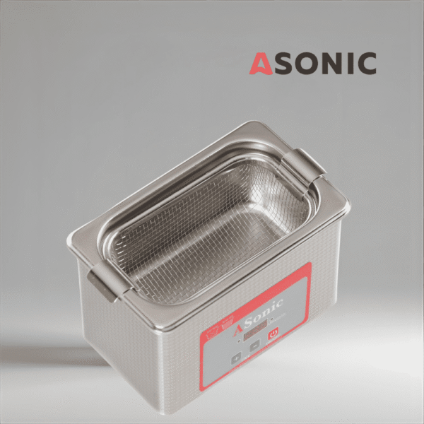 ASONIC PRO-08-40kHz-3 ASONIC PRO-08 40kHz Ultraschallbad, tragbares Gerät für den Amateurbereich und kleine Reinigungsaufgaben.