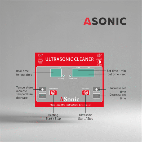ASONIC PRO-20-40kHz-5 ASONIC PRO-20 Ultraschallbad für den Haushalt, kompaktes System für Schmuck und Gläser.
