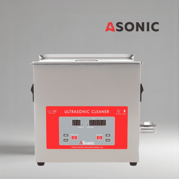 ASONIC PRO 7L Edelstahl-Ultraschallreiniger mit geschlossenem Deckel für Werkstätten und technische Labore.