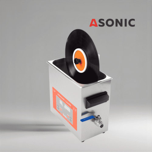ASONIC Vinyl Cleaner-02 Reinigungslösung, kompakte Flasche für die Ultraschallreinigung von Vinylplatten.