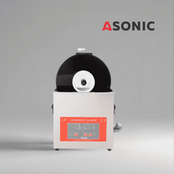 ASONIC Vinyl Cleaner-05 Ultraschalllösung, entwickelt für die sichere und effektive Reinigung von bis zu 5 Vinylplatten.