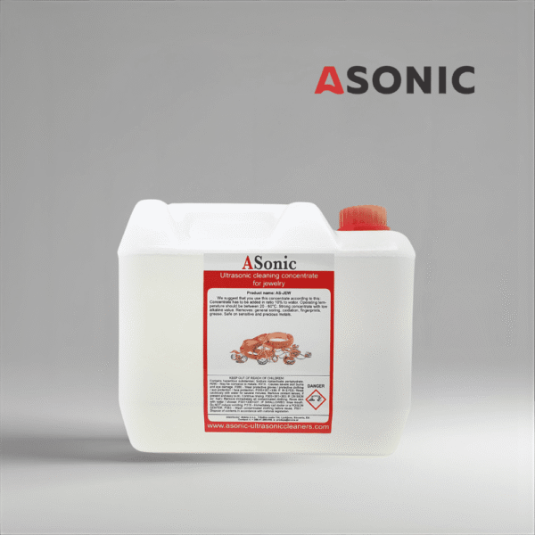 ASonic AS-JEW-5 ASONIC AS-JEW-5 Ultraschall-Schmuckreiniger, 5L Reinigungsmittel für die sichere Reinigung von Gold, Silber, Uhren und Edelsteinen.