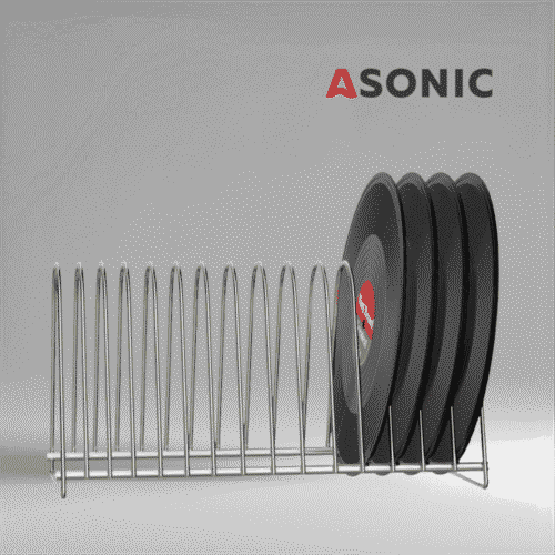 ASONIC Schallplatten-Trockenständer für 15 LPs, professionelles Zubehör zum Trocknen größerer Sammlungen nach der Ultraschallreinigung.