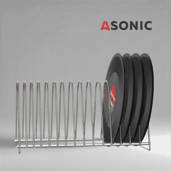 ASONIC Schallplatten-Trockenständer für 15 LPs, professionelles Zubehör zum Trocknen größerer Sammlungen nach der Ultraschallreinigung.